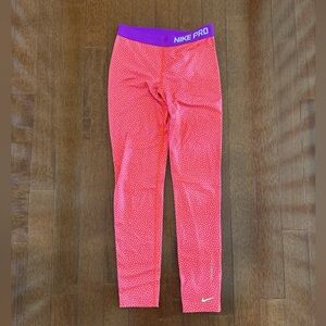 Nike Pro Girls Pink Leggings